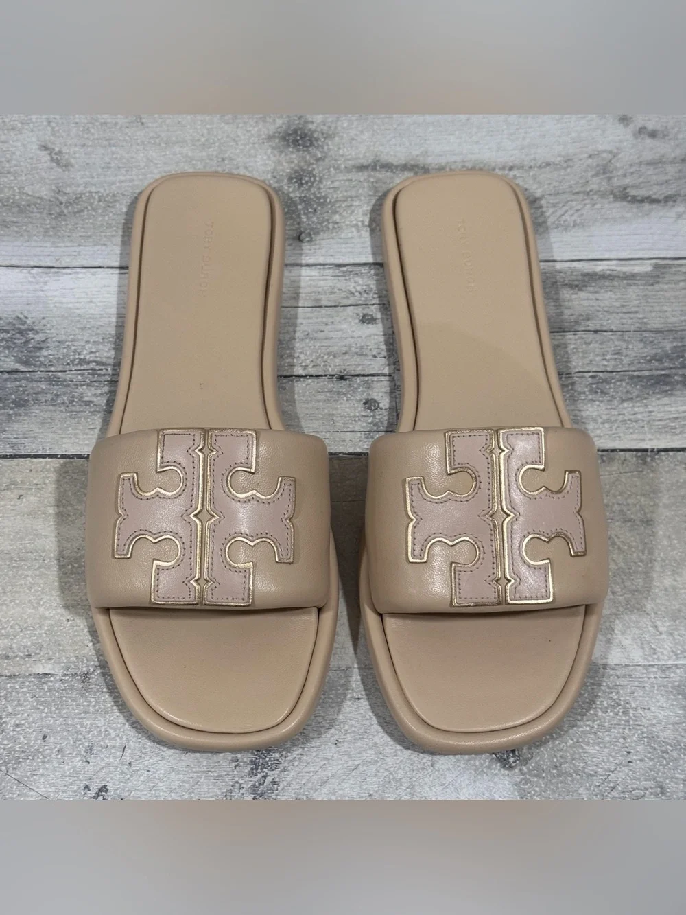 TORY BURCH Double T Sport Slide Sandal - Dolce De Leche  - Sz - 10.5 .US Women’s